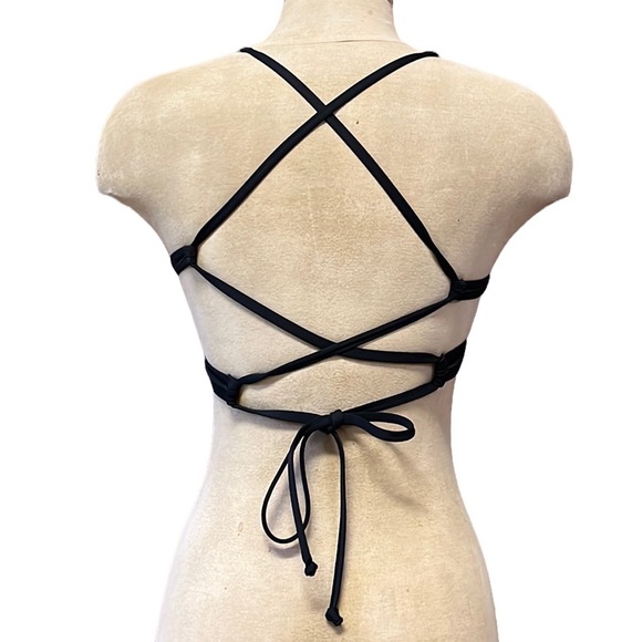 PINK Victoria’s Secret Bikini Top Black Swimsuit Bustier S Small - Picture 3 of 6